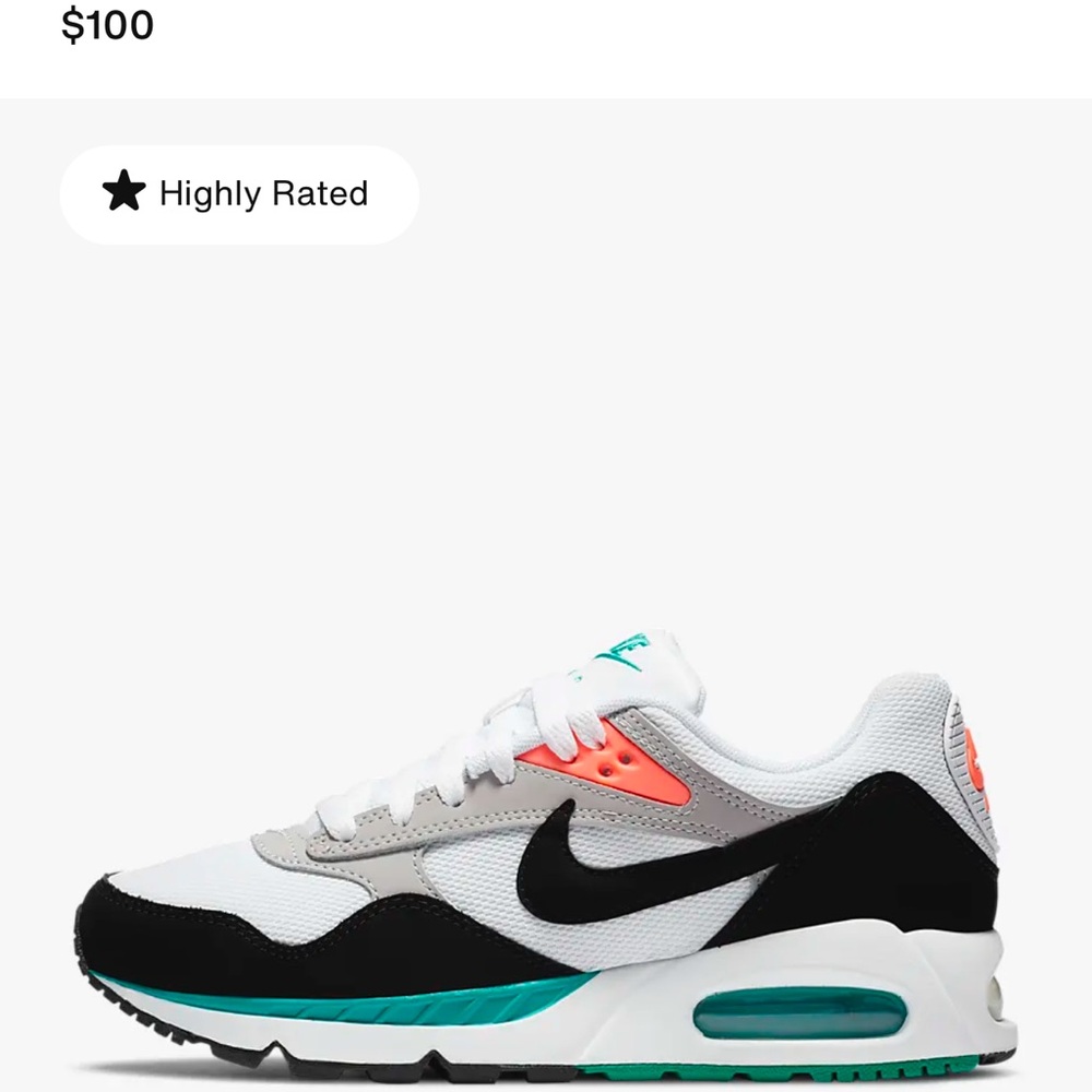 NWOT Women’s Size 7.5 Nike Air Max Excee Sneakers - White, Black, Teal